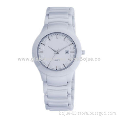 Ladies' fashion ceramic jewelry watches with date function